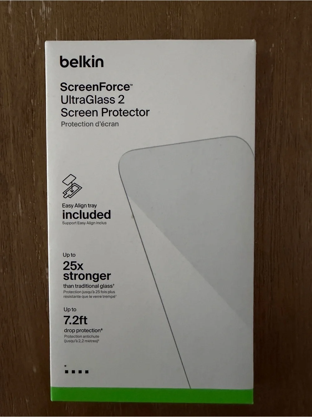 belkin ScreenForce UltraGlass 2 Screen Protector - White & Green Accents
